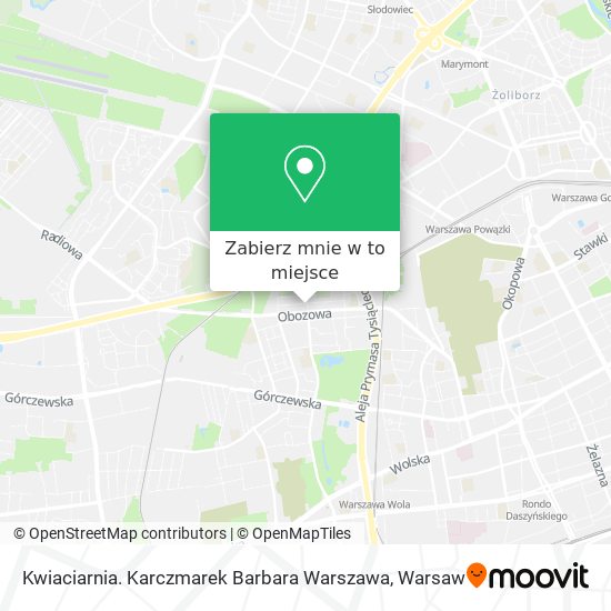 Mapa Kwiaciarnia. Karczmarek Barbara Warszawa