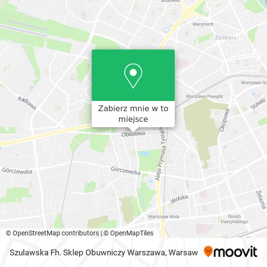 Mapa Szulawska Fh. Sklep Obuwniczy Warszawa