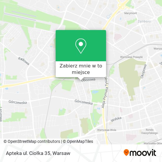 Mapa Apteka ul. Ciołka 35