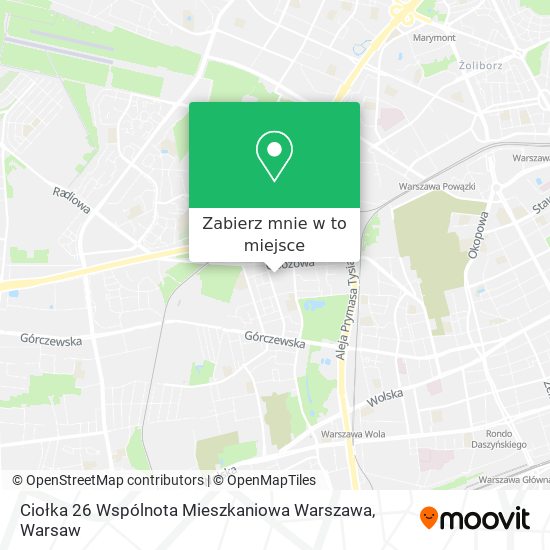 Mapa Ciołka 26 Wspólnota Mieszkaniowa Warszawa