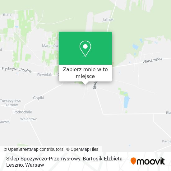 Mapa Sklep Spożywczo-Przemysłowy. Bartosik Elżbieta Leszno