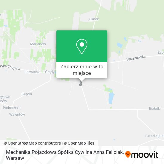 Mapa Mechanika Pojazdowa Spółka Cywilna Anna Feliciak