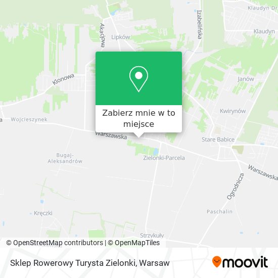 Mapa Sklep Rowerowy Turysta Zielonki