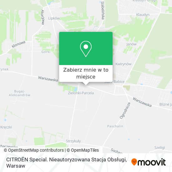 Mapa CITROËN Special. Nieautoryzowana Stacja Obsługi