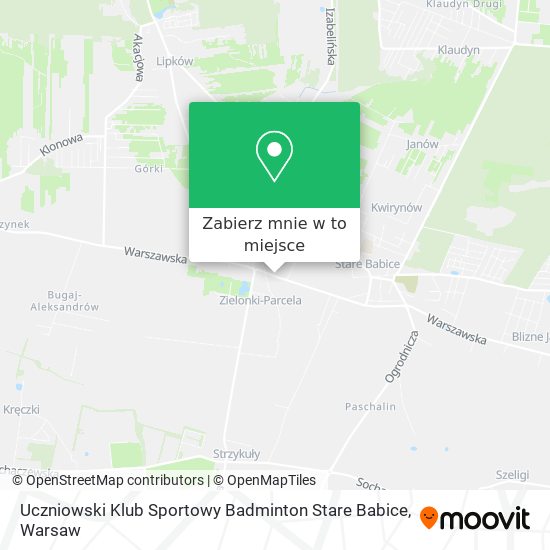 Mapa Uczniowski Klub Sportowy Badminton Stare Babice