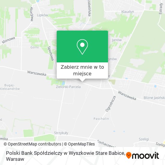 Mapa Polski Bank Spółdzielczy w Wyszkowie Stare Babice