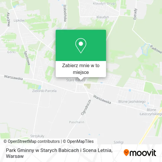 Mapa Park Gminny w Starych Babicach i Scena Letnia