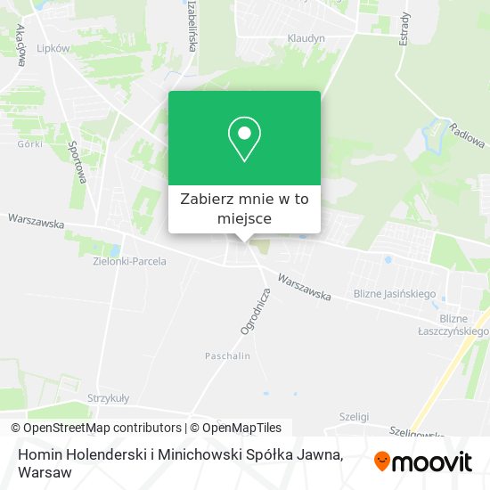 Mapa Homin Holenderski i Minichowski Spółka Jawna