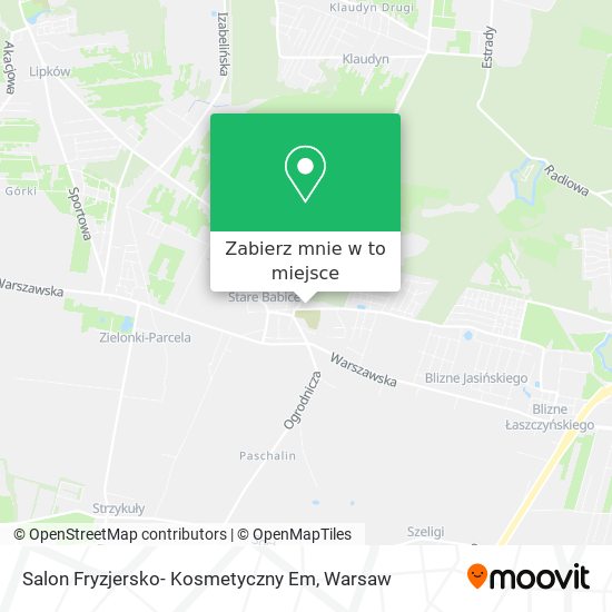 Mapa Salon Fryzjersko- Kosmetyczny Em