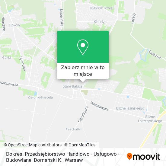 Mapa Dokres. Przedsiębiorstwo Handlowo - Usługowo - Budowlane. Domański K.