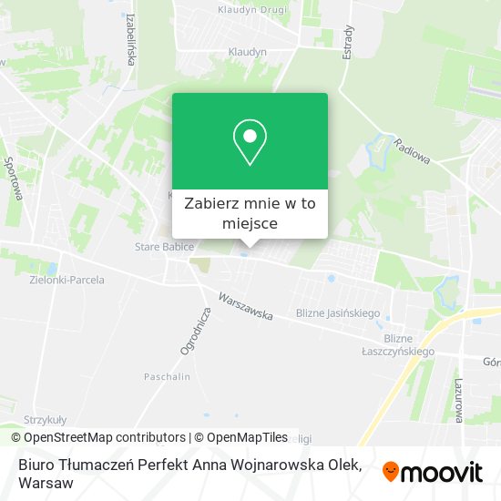 Mapa Biuro Tłumaczeń Perfekt Anna Wojnarowska Olek