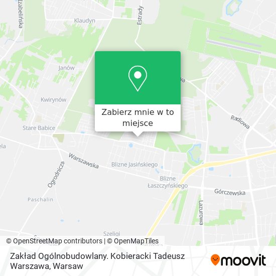 Mapa Zakład Ogólnobudowlany. Kobieracki Tadeusz Warszawa