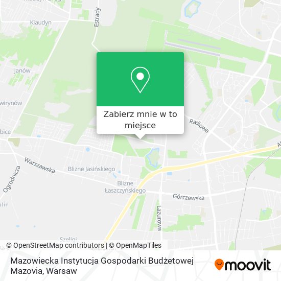 Mapa Mazowiecka Instytucja Gospodarki Budżetowej Mazovia