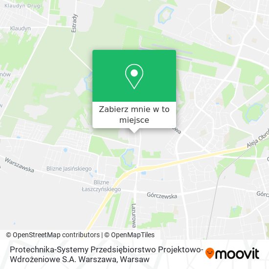 Mapa Protechnika-Systemy Przedsiębiorstwo Projektowo-Wdrożeniowe S.A. Warszawa