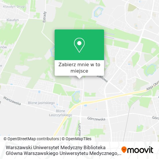 Mapa Warszawski Uniwersytet Medyczny Biblioteka Główna Warszawskiego Uniwersytetu Medycznego