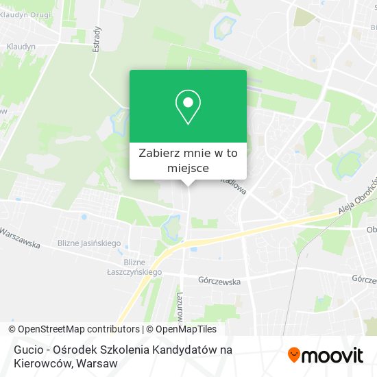 Mapa Gucio - Ośrodek Szkolenia Kandydatów na Kierowców