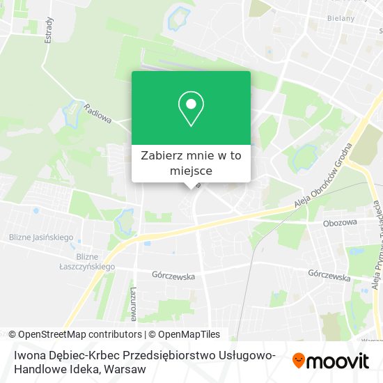 Mapa Iwona Dębiec-Krbec Przedsiębiorstwo Usługowo-Handlowe Ideka