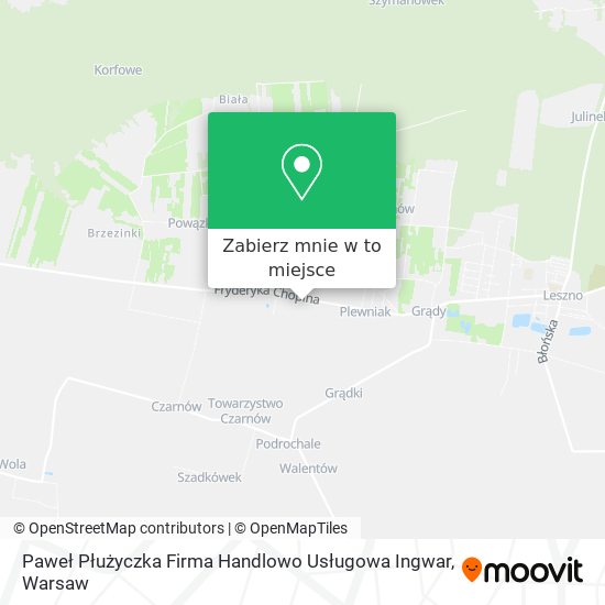 Mapa Paweł Płużyczka Firma Handlowo Usługowa Ingwar