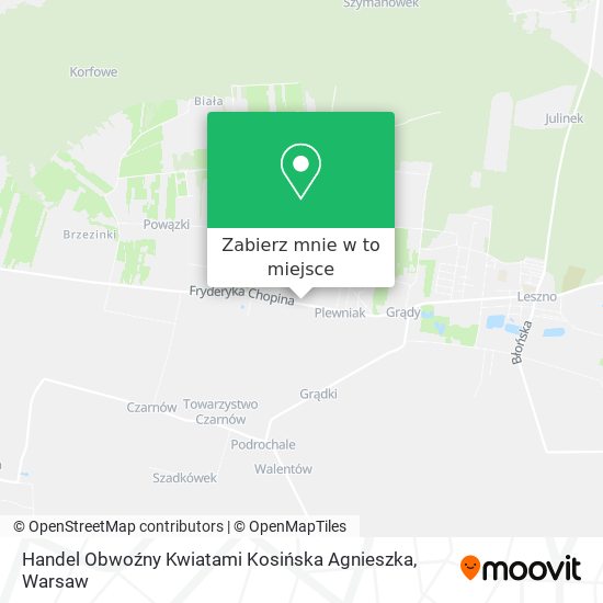 Mapa Handel Obwoźny Kwiatami Kosińska Agnieszka