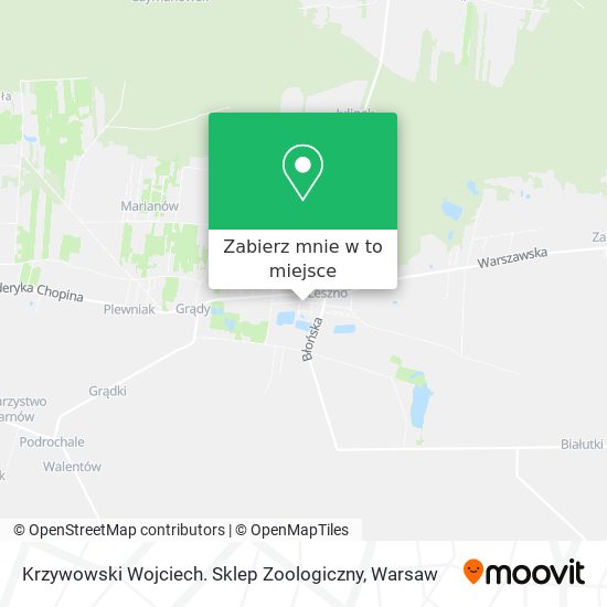 Mapa Krzywowski Wojciech. Sklep Zoologiczny