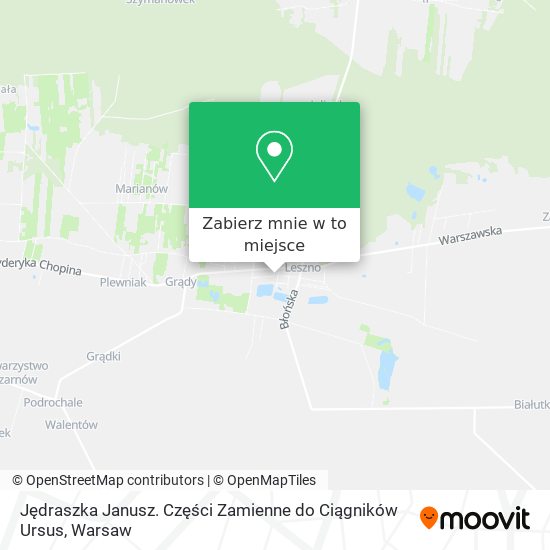 Mapa Jędraszka Janusz. Części Zamienne do Ciągników Ursus