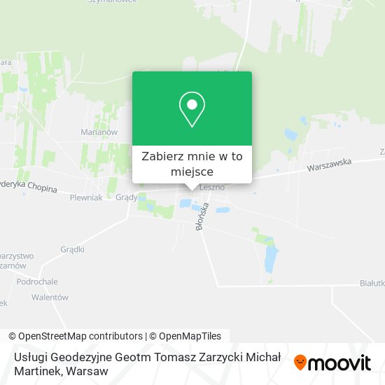 Mapa Usługi Geodezyjne Geotm Tomasz Zarzycki Michał Martinek