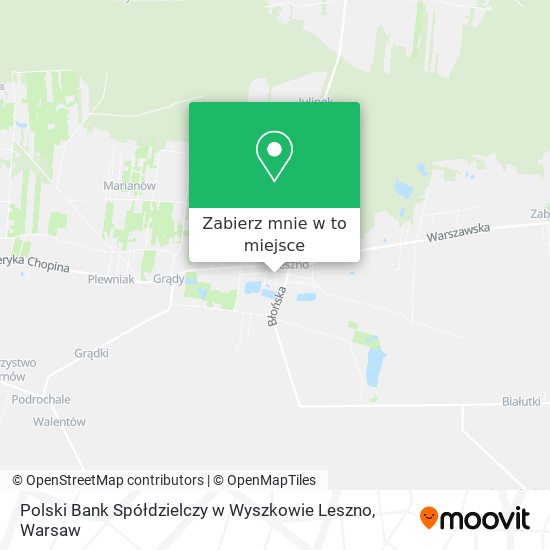 Mapa Polski Bank Spółdzielczy w Wyszkowie Leszno