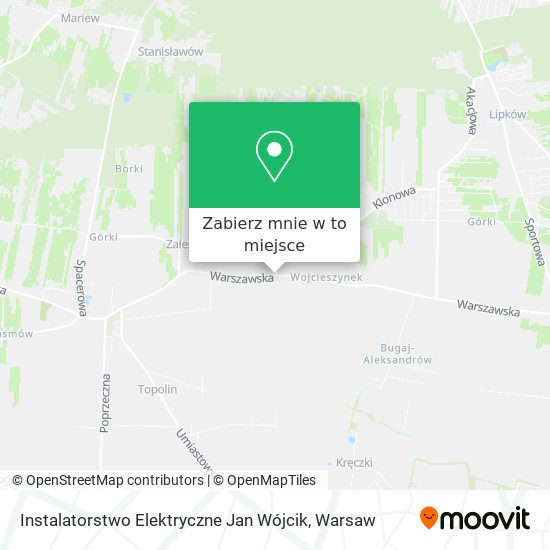 Mapa Instalatorstwo Elektryczne Jan Wójcik