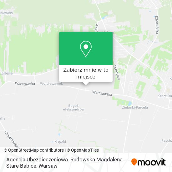 Mapa Agencja Ubezpieczeniowa. Rudowska Magdalena Stare Babice