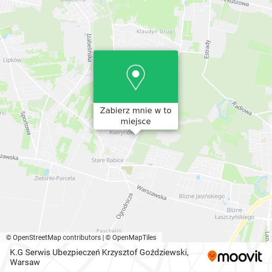 Mapa K.G Serwis Ubezpieczeń Krzysztof Goździewski