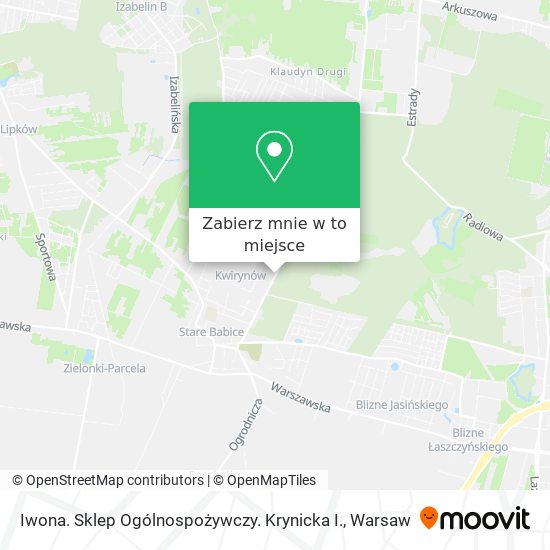 Mapa Iwona. Sklep Ogólnospożywczy. Krynicka I.