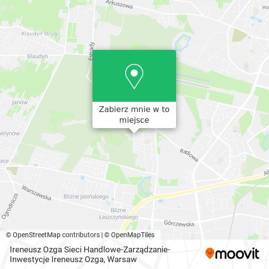 Mapa Ireneusz Ozga Sieci Handlowe-Zarządzanie-Inwestycje Ireneusz Ozga