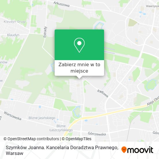 Mapa Szymków Joanna. Kancelaria Doradztwa Prawnego