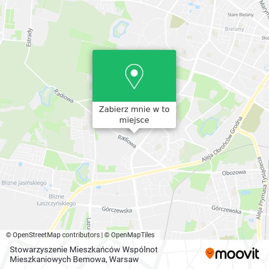 Mapa Stowarzyszenie Mieszkańców Wspólnot Mieszkaniowych Bemowa