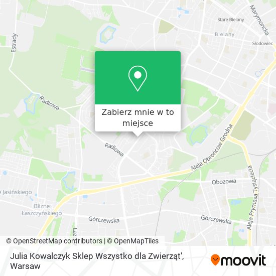 Mapa Julia Kowalczyk Sklep Wszystko dla Zwierząt'