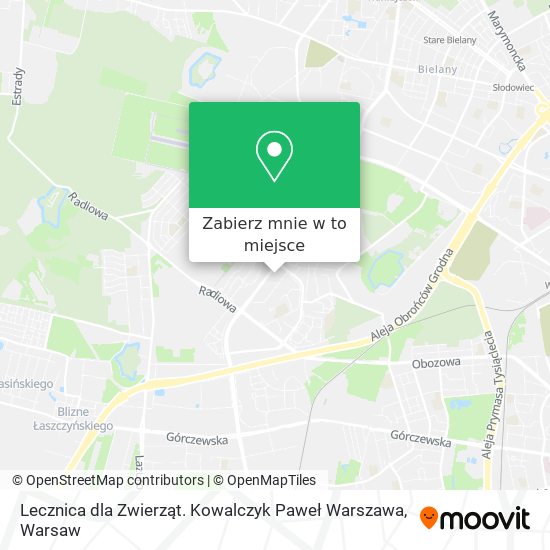 Mapa Lecznica dla Zwierząt. Kowalczyk Paweł Warszawa