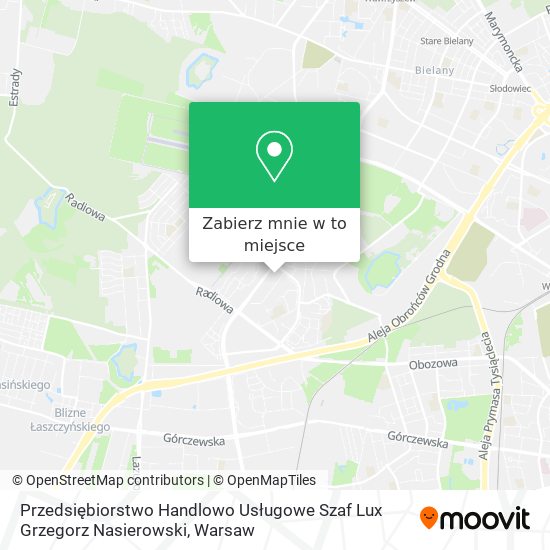 Mapa Przedsiębiorstwo Handlowo Usługowe Szaf Lux Grzegorz Nasierowski