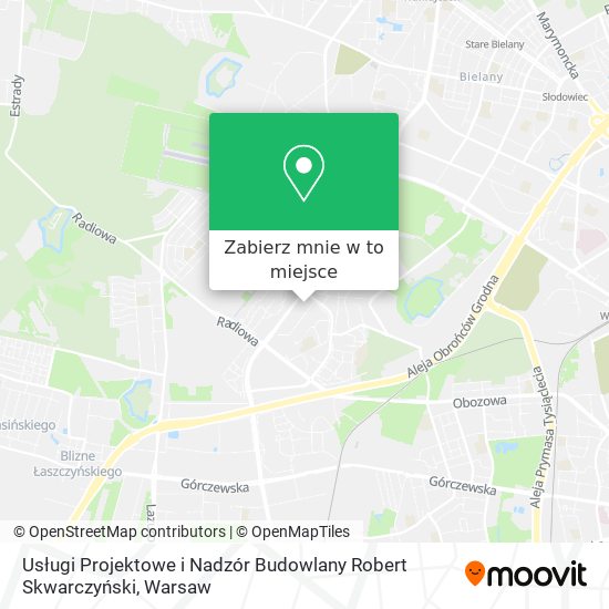 Mapa Usługi Projektowe i Nadzór Budowlany Robert Skwarczyński