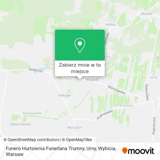 Mapa Funero Hurtownia Funerlana Trumny, Urny, Wybicia