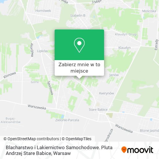 Mapa Blacharstwo i Lakiernictwo Samochodowe. Pluta Andrzej Stare Babice