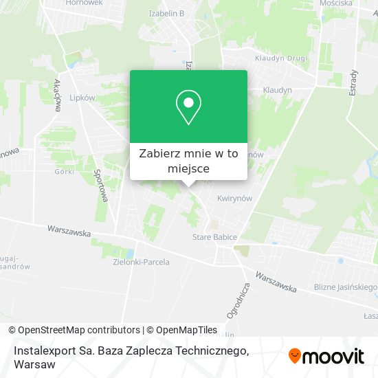 Mapa Instalexport Sa. Baza Zaplecza Technicznego