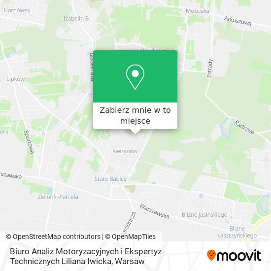 Mapa Biuro Analiz Motoryzacyjnych i Ekspertyz Technicznych Liliana Iwicka