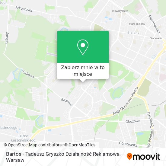 Mapa Bartos - Tadeusz Gryszko Działalność Reklamowa