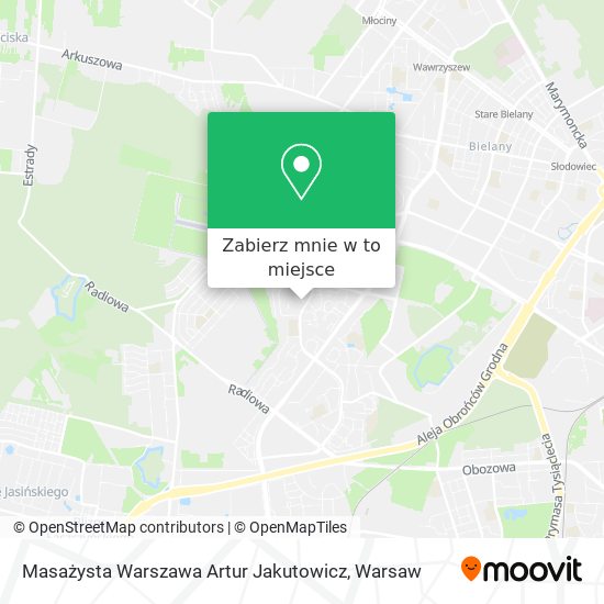 Mapa Masażysta Warszawa Artur Jakutowicz