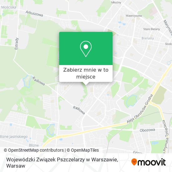 Mapa Wojewódzki Związek Pszczelarzy w Warszawie