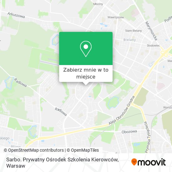 Mapa Sarbo. Prywatny Ośrodek Szkolenia Kierowców