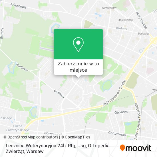 Mapa Lecznica Weterynaryjna 24h. Rtg, Usg, Ortopedia Zwierząt