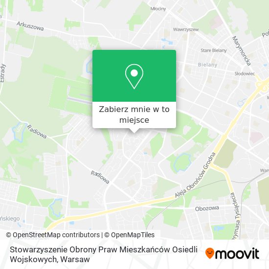 Mapa Stowarzyszenie Obrony Praw Mieszkańców Osiedli Wojskowych