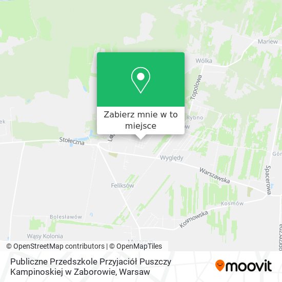 Mapa Publiczne Przedszkole Przyjaciół Puszczy Kampinoskiej w Zaborowie