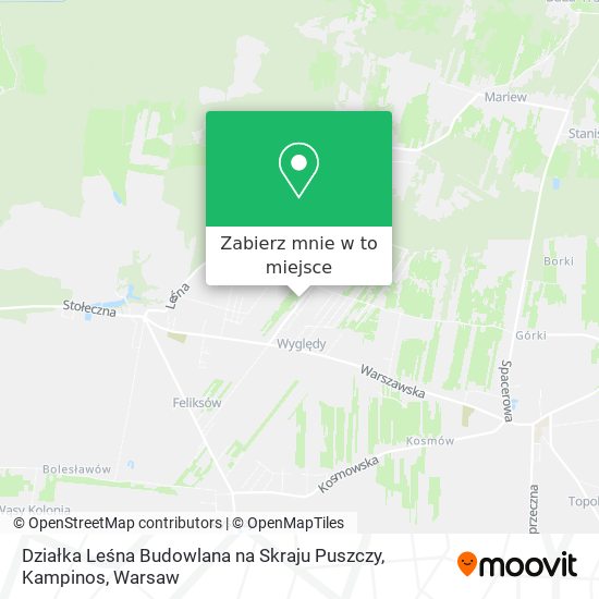 Mapa Działka Leśna Budowlana na Skraju Puszczy, Kampinos